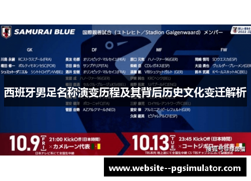 西班牙男足名称演变历程及其背后历史文化变迁解析 西班牙男足名称演变历程及其背后历史文化变迁解析