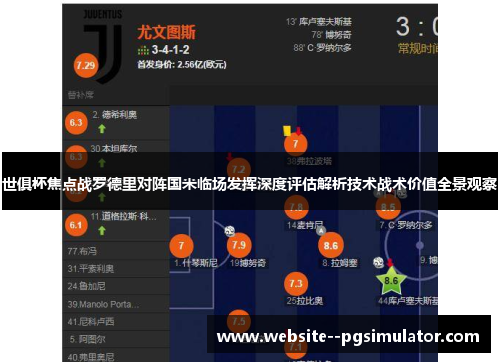 世俱杯焦点战罗德里对阵国米临场发挥深度评估解析技术战术价值全景观察